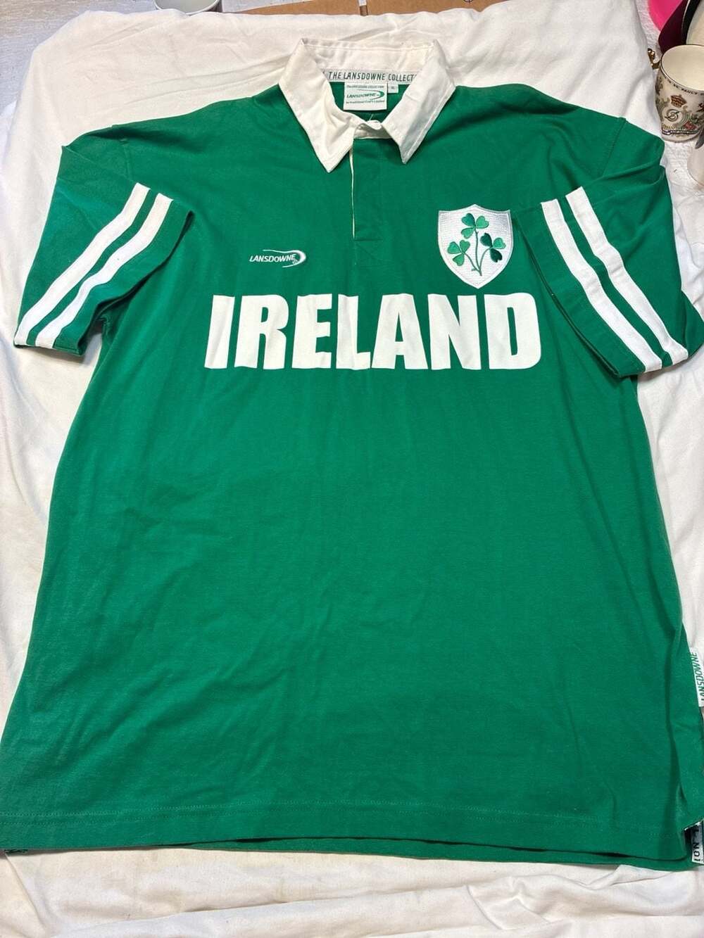 Lansdowne Ireland Rugby National Team Green Short Sleeve Jersey Shirt Size XL